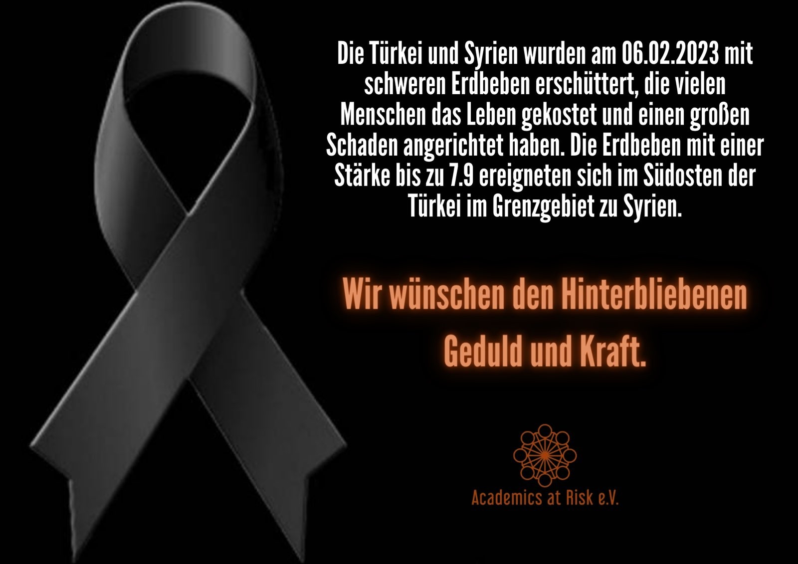 Wir wünschen den Hinterbliebenen Geduld und Kraft.