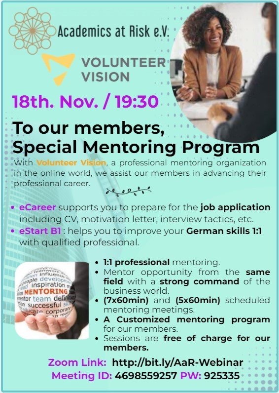 Voluneteer Vision Mentoring Program for AAR Members